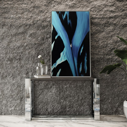 Modrest Fauna Modern Grey Elm and Stainless Steel Console Table
