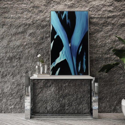 Modrest Fauna Modern White High Gloss and Stainless Steel Console Table