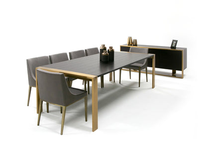 Modrest Fauna Modern Wenge and Brass Dining Table