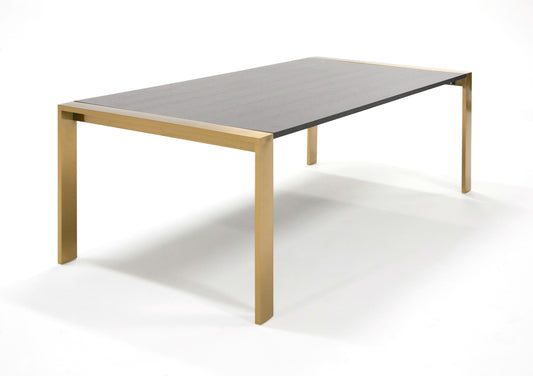 Modrest Fauna Modern Wenge and Brass Dining Table