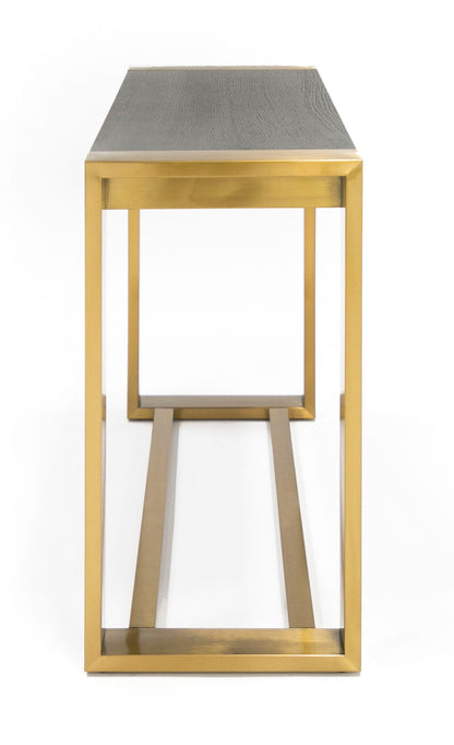 Modrest Fauna Modern Wenge and Brass Console Table