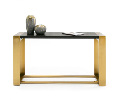 Modrest Fauna Modern Wenge and Brass Console Table