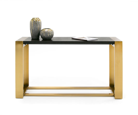 Modrest Fauna Modern Wenge and Brass Console Table