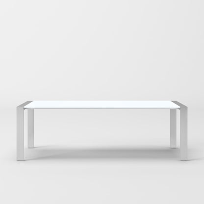 Modrest Fauna Modern White High Gloss and Stainless Steel Chrome Dining Table