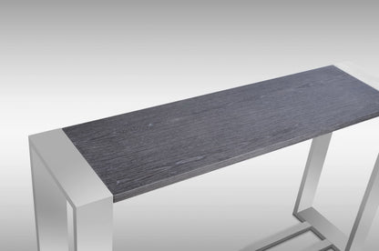 Modrest Fauna Modern Grey Elm and Stainless Steel Console Table