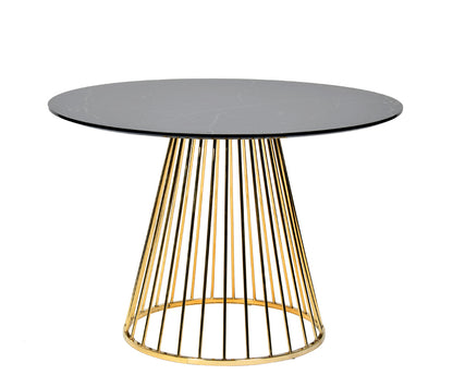 Modrest Holly Modern Black and Gold Round Dining Table