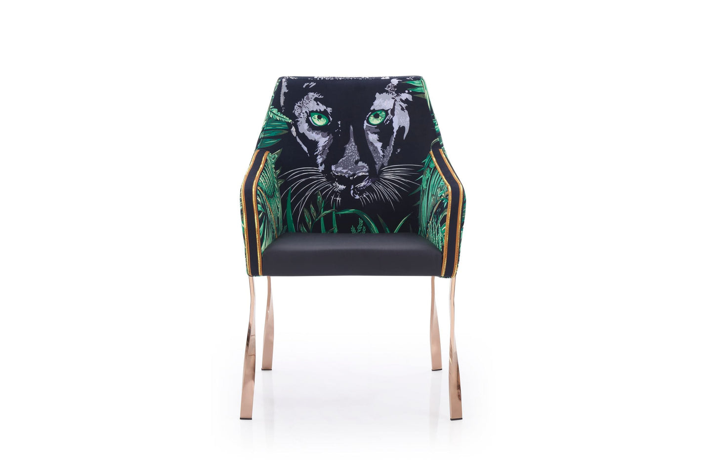 Modrest Fierce Black and Rosgold Panther Dining Chair