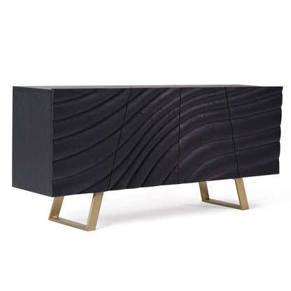 Modrest Finley Mid-Century Black and Gold Buffet