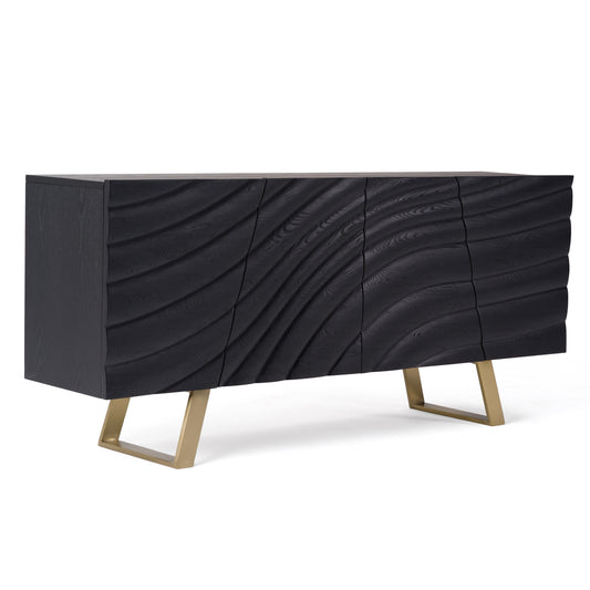 Modrest Finley Mid-Century Black and Gold Buffet