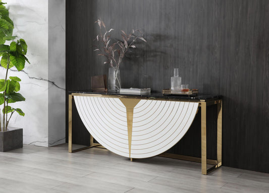 Modrest Flavio Gold Marble Console Table