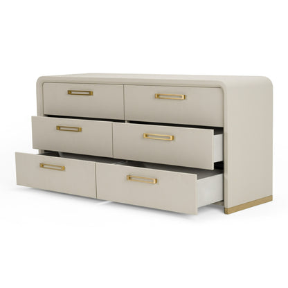 Modrest Florence Modern Beige Shagreen Gold Dresser