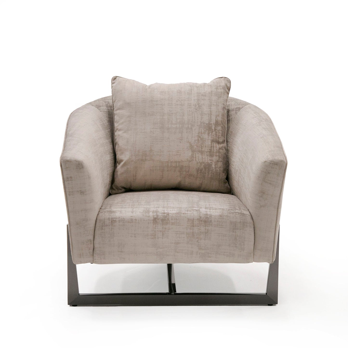 Modrest Forbis Contemporary Light Grey Fabric Accent Chair