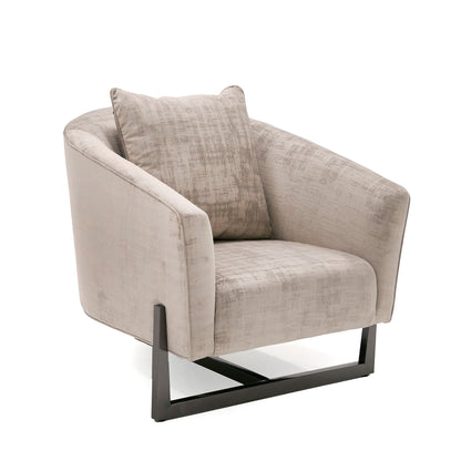 Modrest Forbis Contemporary Light Grey Fabric Accent Chair