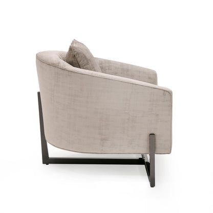 Modrest Forbis Contemporary Light Grey Fabric Accent Chair