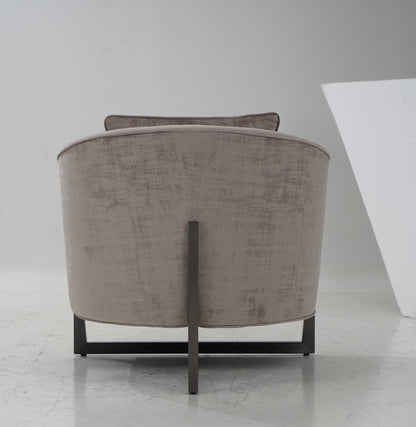 Modrest Forbis Contemporary Light Grey Fabric Accent Chair