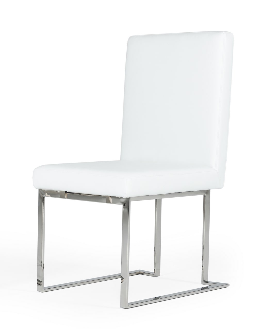 Modrest Fowler Modern White Leatherette Dining Chair Set of 2