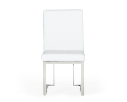 Modrest Fowler Modern White Leatherette Dining Chair Set of 2