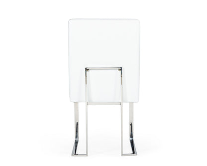 Modrest Fowler Modern White Leatherette Dining Chair Set of 2