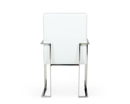 Modrest Fowler Modern White Eco-Leather Dining Armchair