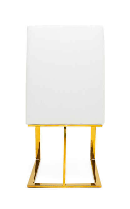 Modrest Frankie Contemporary White and Gold Dining Chair