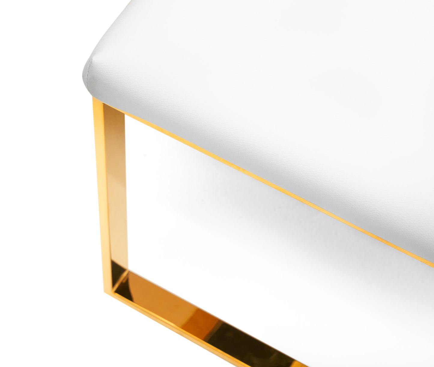 Modrest Frankie Contemporary White and Gold Dining Chair