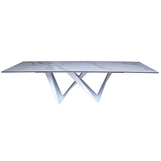 Modrest Fritz Modern White Extendable Ceramic Dining Table
