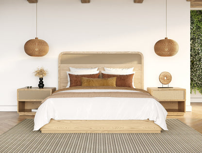 Modrest Gavin Modern Natural Ash Rattan Bed