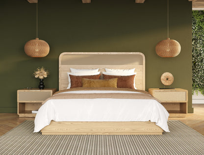 Modrest Gavin Modern Natural Ash Rattan Bed