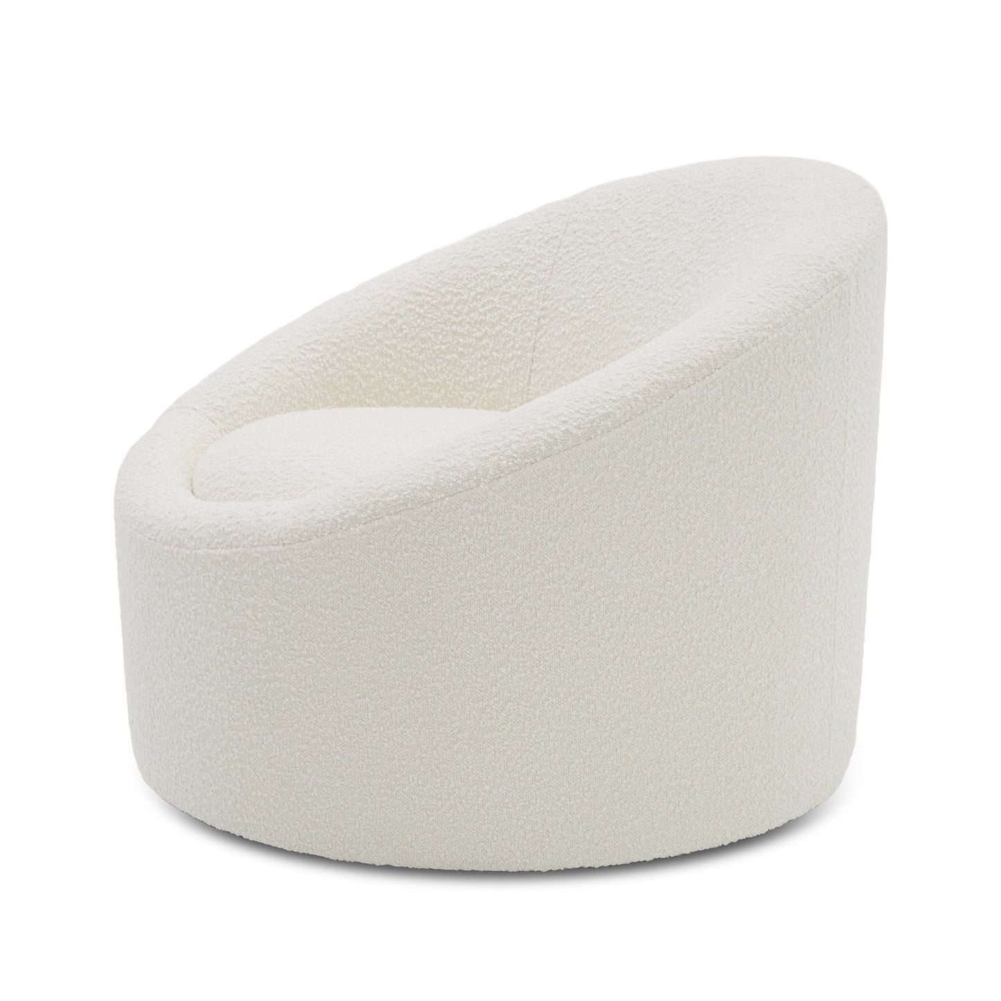 Modrest Frontier Glam White Fabric Accent Chair