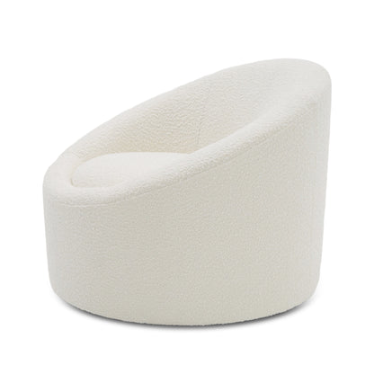 Modrest Frontier Glam White Fabric Accent Chair
