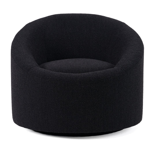 Modrest Frontier Glam Black Fabric Accent Chair