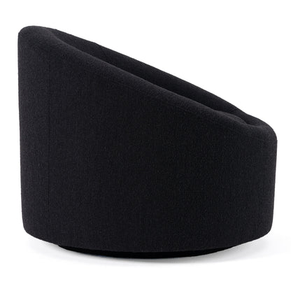 Modrest Frontier Glam Black Fabric Accent Chair