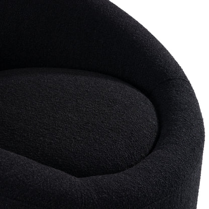 Modrest Frontier Glam Black Fabric Accent Chair