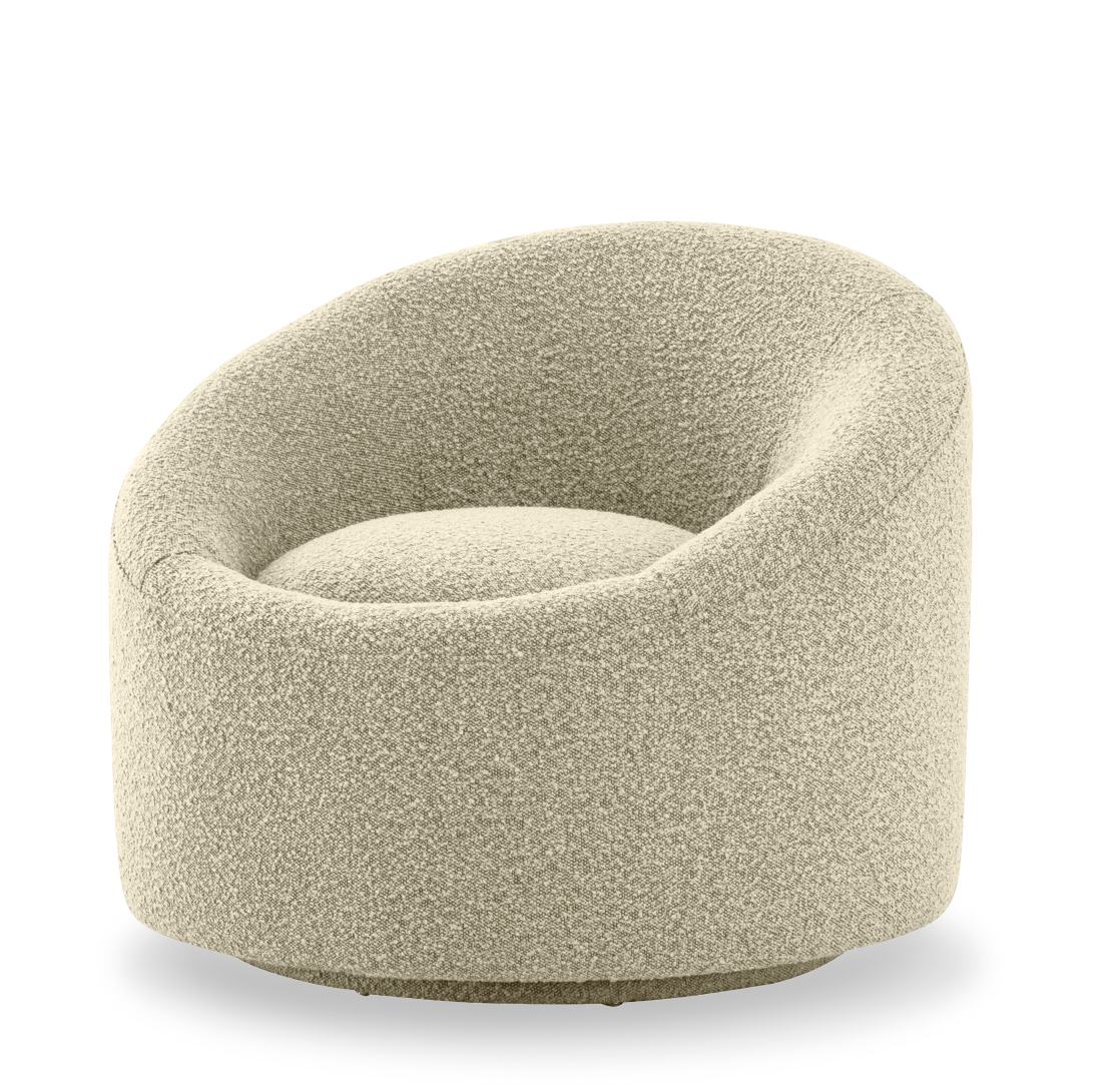 Modrest Frontier Glam Beige Fabric Accent Chair