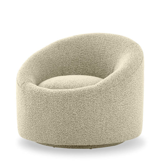 Modrest Frontier Glam Beige Fabric Accent Chair