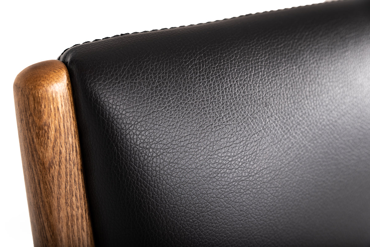 Modrest Fulton Modern Black Lounge Chair and Ottoman