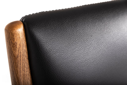 Modrest Fulton Modern Black Lounge Chair and Ottoman