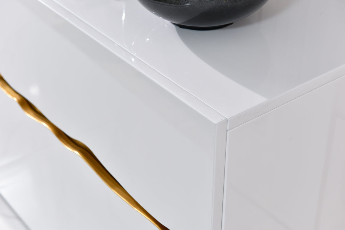 Modrest Aspen Modern White and Gold Buffet
