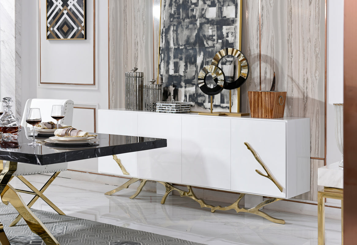 Modrest Legend Modern White and Gold Buffet