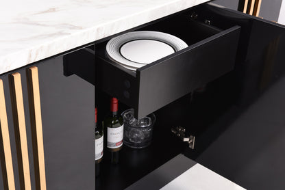 Modrest Kingsley Modern Marble and Rosegold Buffet