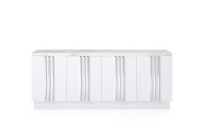 Modrest Kingsley Modern Marble and Stainless Steel Buffet