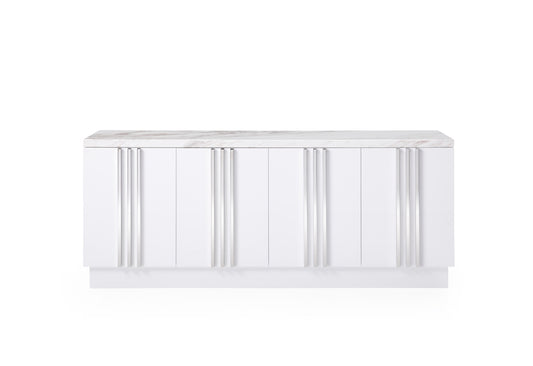 Modrest Kingsley Modern Marble and Stainless Steel Buffet