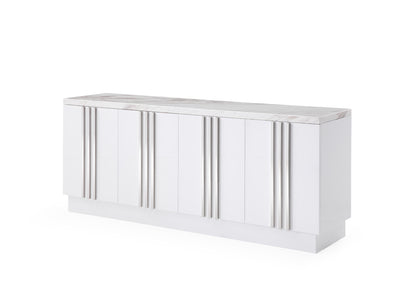 Modrest Kingsley Modern Marble and Stainless Steel Buffet