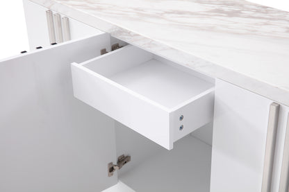 Modrest Kingsley Modern Marble and Stainless Steel Buffet