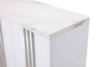 Modrest Kingsley Modern Marble and Stainless Steel Buffet