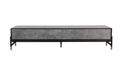 Modrest Gabrielle Contemporary Acacia and Gold TV Stand