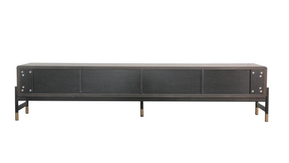 Modrest Gabrielle Contemporary Acacia and Gold TV Stand