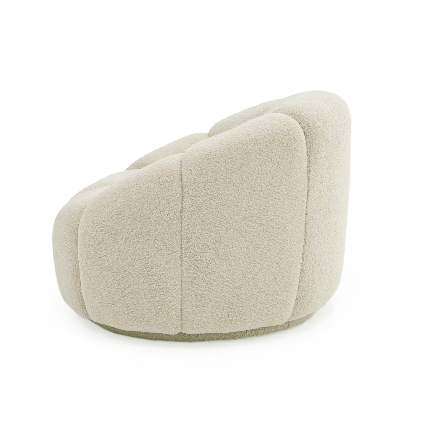 Divani Casa Gadson Contemporary White Sherpa Swivel Chair Accent Chair