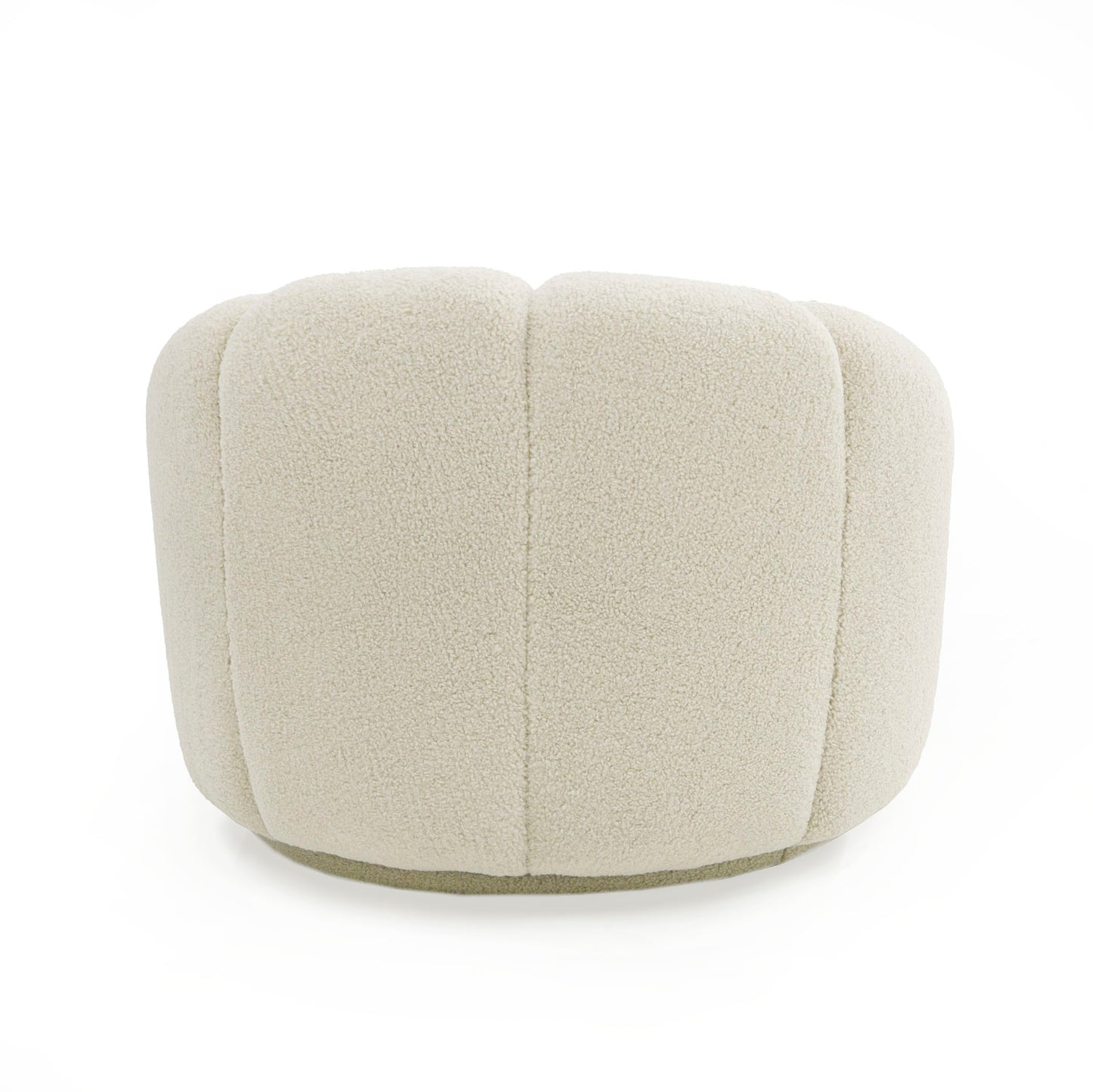 Divani Casa Gadson Contemporary White Sherpa Swivel Chair Accent Chair