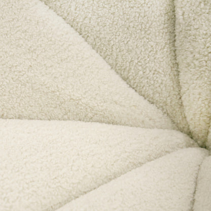 Divani Casa Gadson Contemporary White Sherpa Swivel Chair Accent Chair